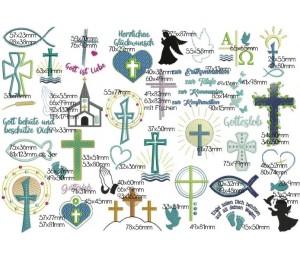 Stickdatei - Doppelkreuz Fische